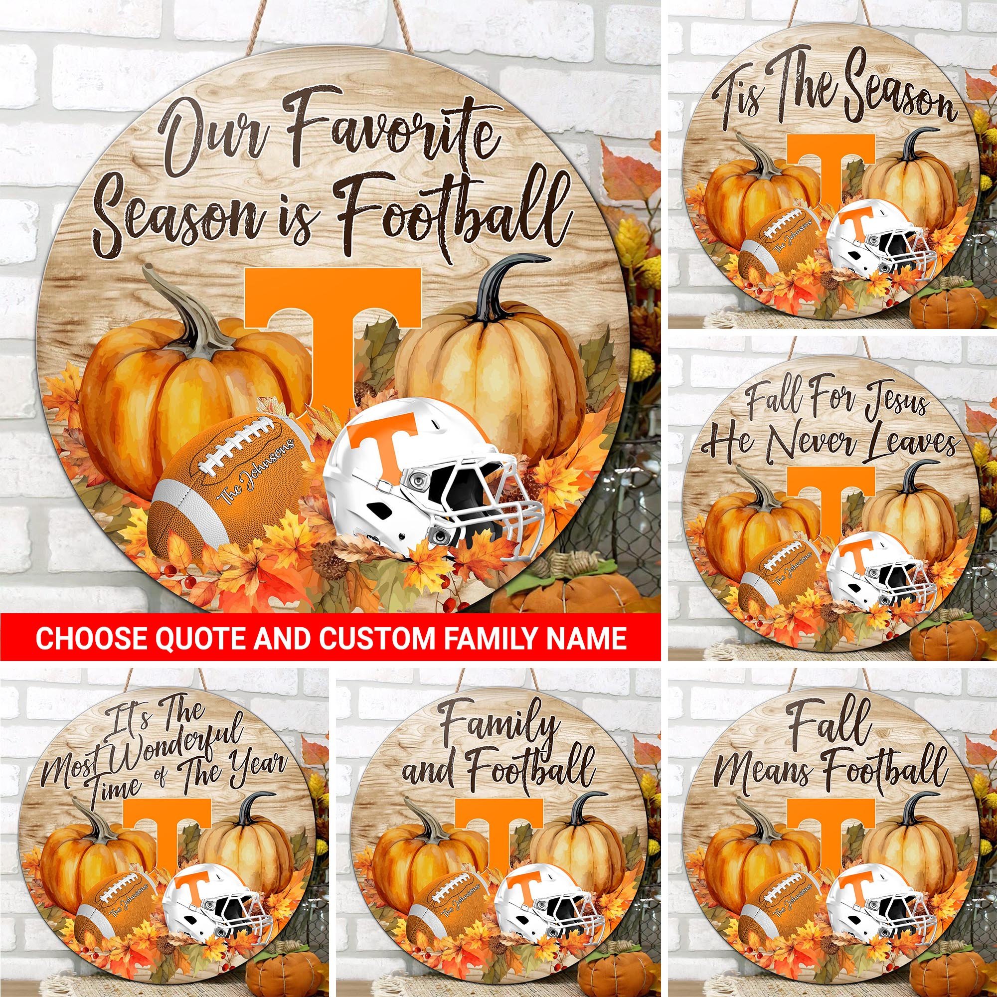 Tennessee Volunteers Shape Wooden Sign Custom Your Family Name And Choose Your Quotes, Sport Gifts, Home Decorations ETRG-51656